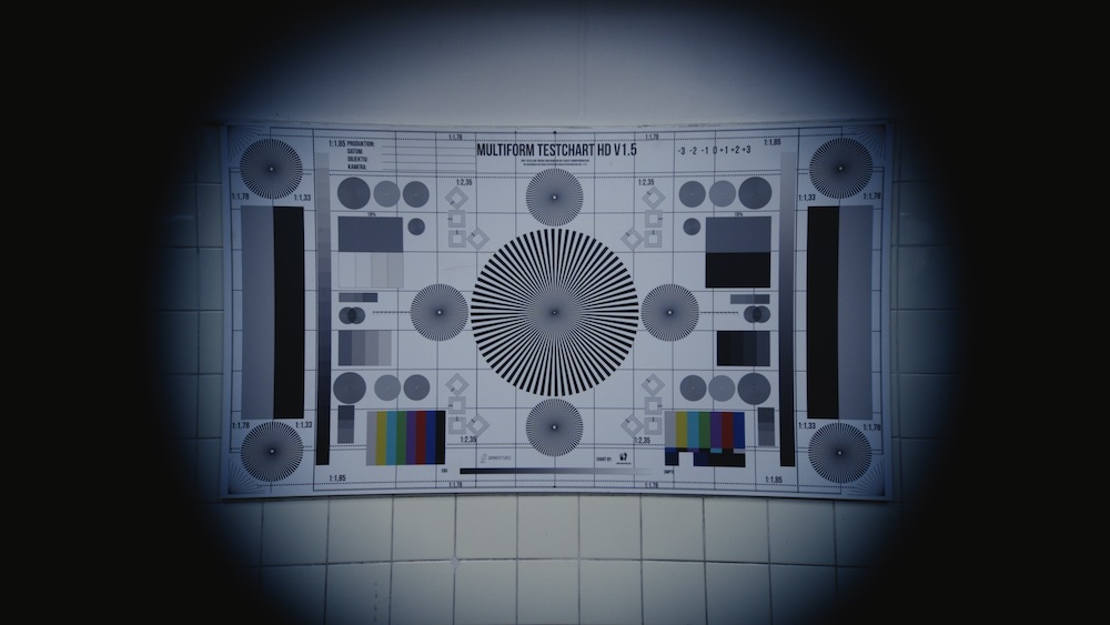Lens test chart used for the RGB Cine Lens Map measurements