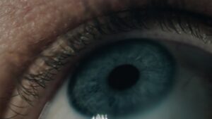 Close detail photo of a blue human eye. Created with a Zeiss Macro cinema lens.