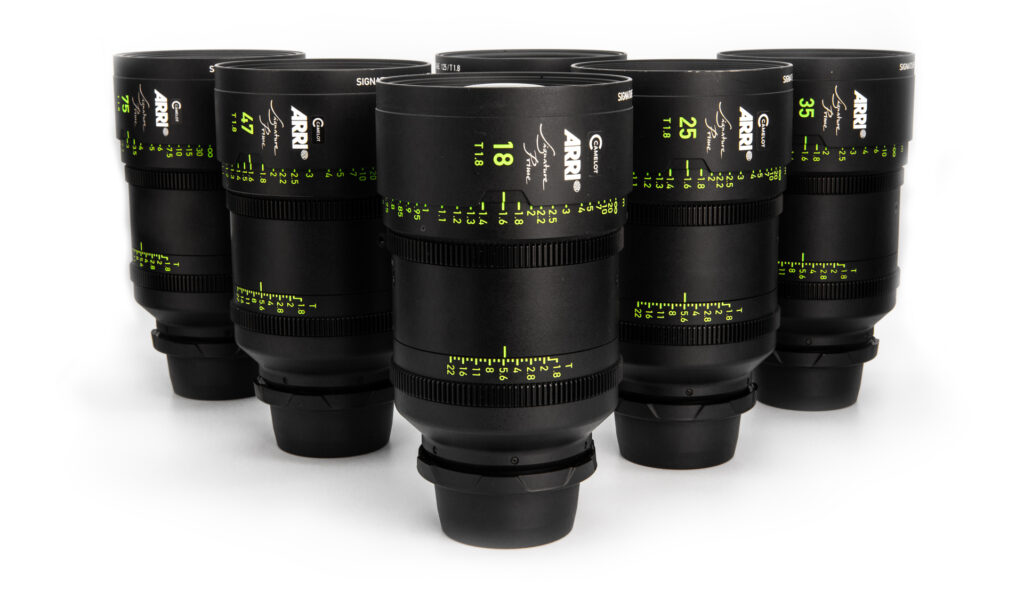 Collection of ARRI camera lenses