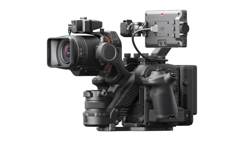 Professional video camera with accessories
