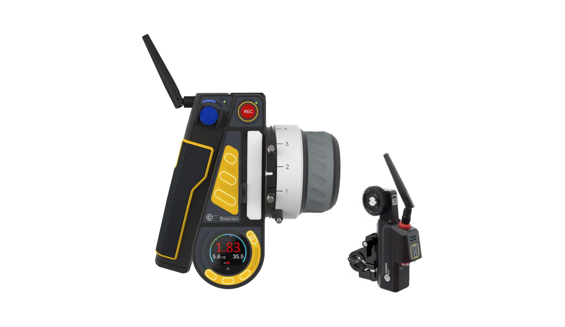 CMOTION C PRO cMotion cPRO wireless lens control system for precise focus, iris and zoom control in professional cine camera setups.
