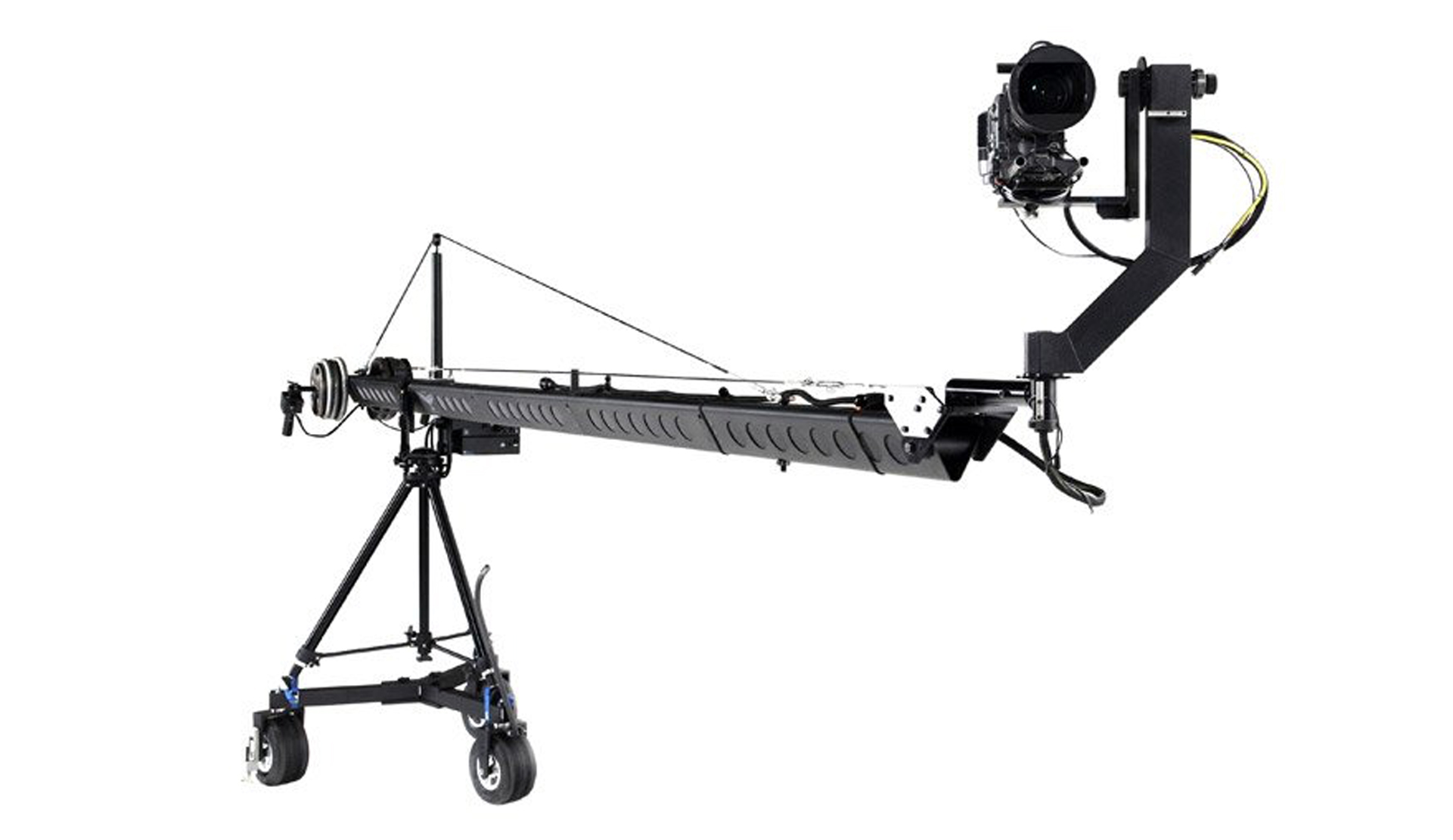 Jimmy Jib Triangle Pro Series camera crane for smooth, precise and repeatable camera movement in film, television and commercial productions.