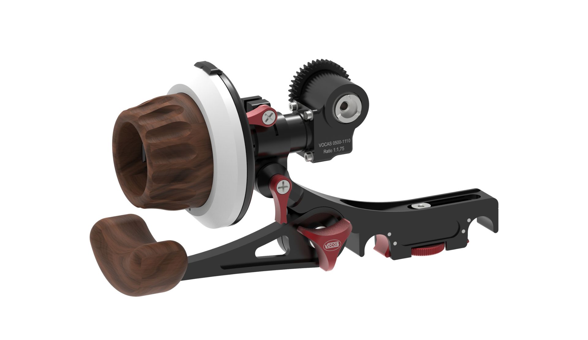 Vocas MFC 2 mechanical follow focus for compact manual focus control on lightweight cine camera setups.