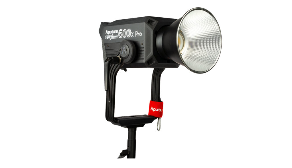 Aputure 600x professional LED lighting fixture for film, commercial, TV and documentary production workflows.