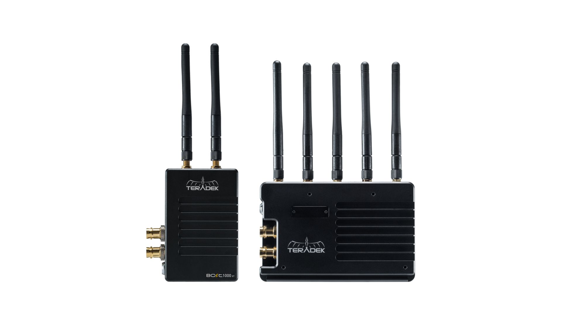 TERADEK Bolt XT 1000 RX TX Set Teradek Bolt XT 1000 RX TX wireless video transmitter and receiver set for long range on set monitoring, focus monitors and video village workflows.