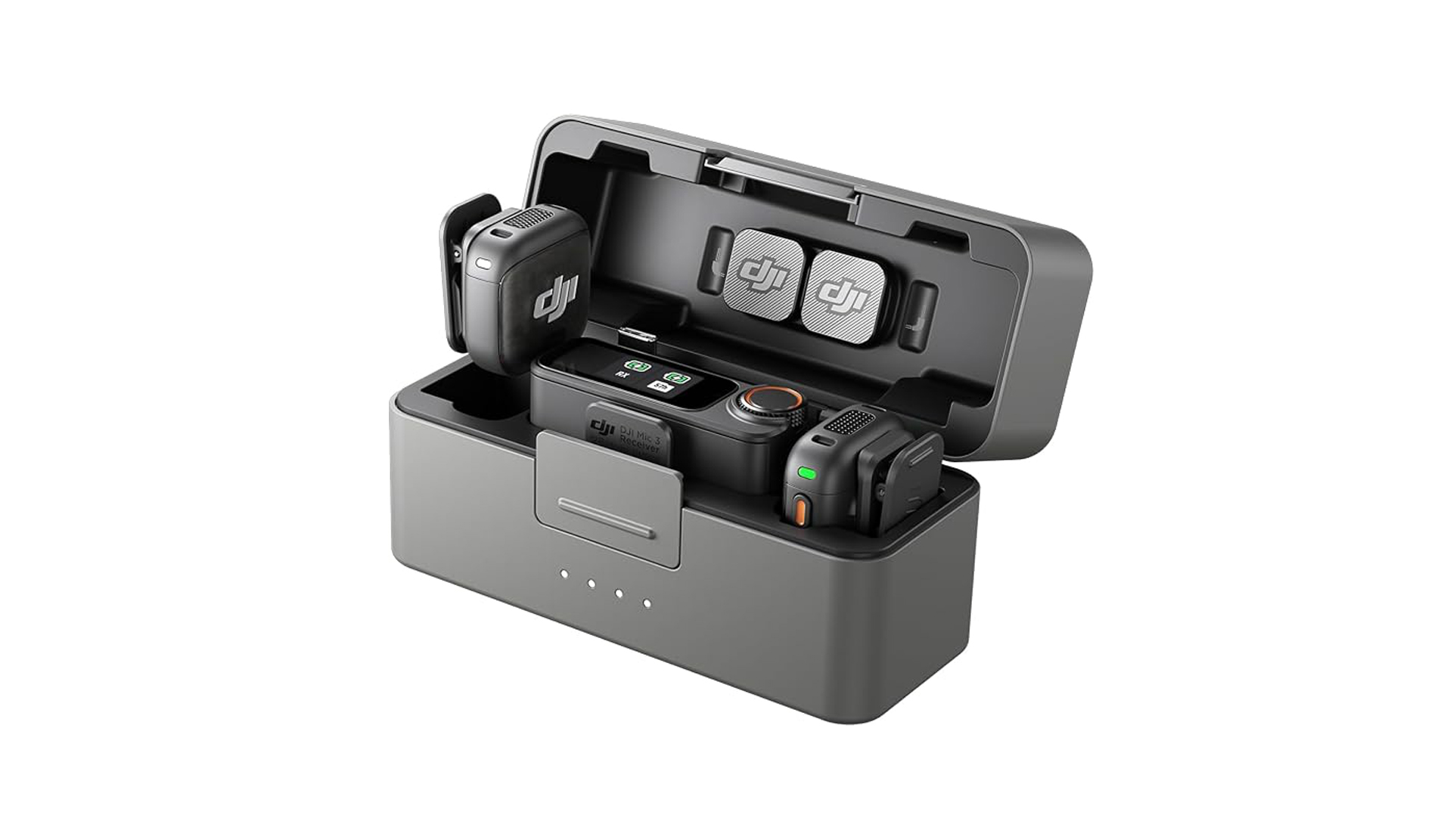 DJI Mic 3 DJI Mic 3 wireless microphone system with transmitters, receiver and charging case